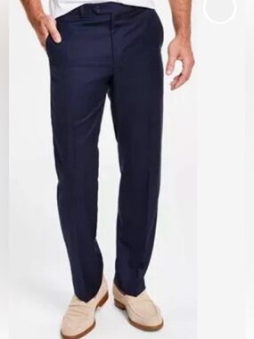 Lauren Ralph Lauren Navy Wool Blend Trouser Dress Pants Mens 38x34 Excellent